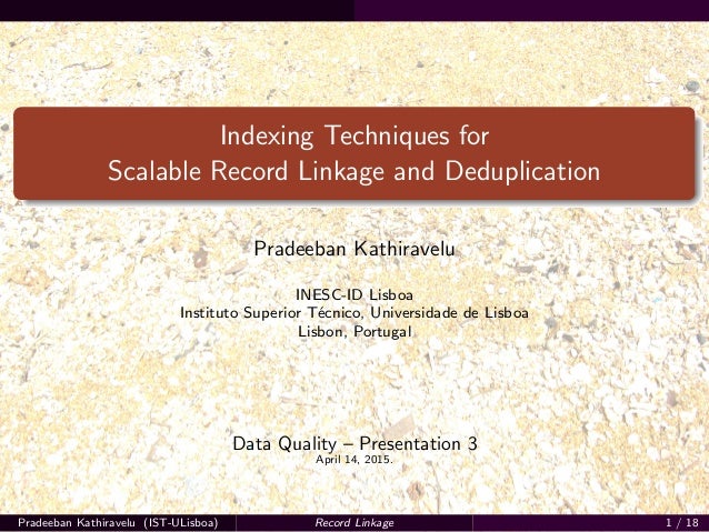 Data Quality and Record Linkage Techniques